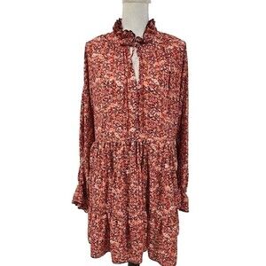 Anthropologie O.P.T. Ruffle Floral Prairie Midi Dress Women's Sz‎ M NWOT